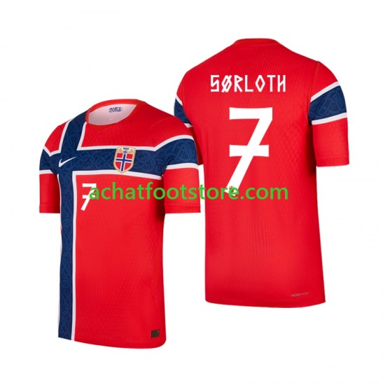 Maillot Norvège Alexander Sorloth 7 Domicile Tenue pour Homme Coupe du Monde 2026 Manche Courte
