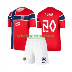 Maillot Norvège Antonio Nusa 20 Domicile Tenue pour Enfant Coupe du Monde 2026 Manche Courte