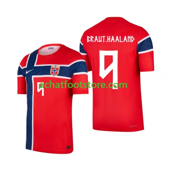 Maillot Norvège Erling Haaland 9 Domicile Tenue pour Homme Coupe du Monde 2026 Manche Courte