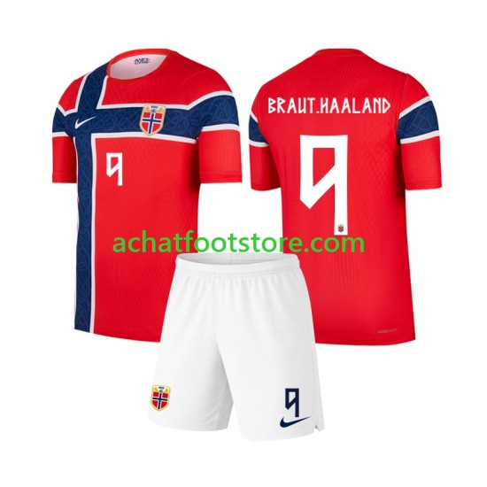 Maillot Norvège Erling Haaland 9 Domicile Tenue pour Enfant Coupe du Monde 2026 Manche Courte