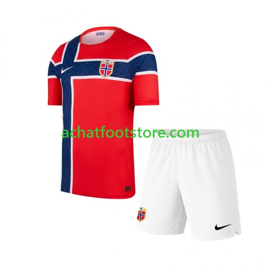 Maillot Norvège Domicile Tenue pour Enfant Coupe du Monde 2026 Manche Courte