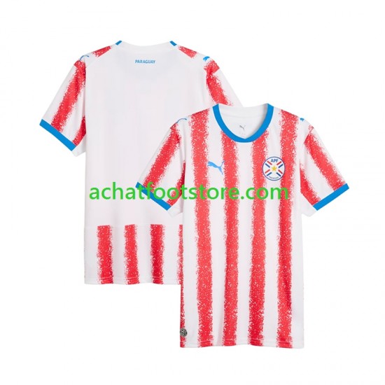 Maillot Paraguay Domicile Tenue pour Homme Coupe du Monde 2026 Manche Courte