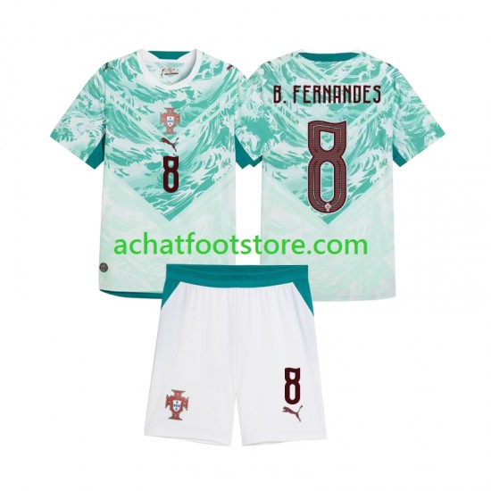 Maillot Portugal Bruno Fernandes 8 Extérieur Tenue pour Enfant 2026 2027 Manche Courte