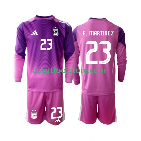 Maillot Argentine Emiliano Martinez 23 Gardien Domicile Tenue pour Enfant 2025 Manche Longue