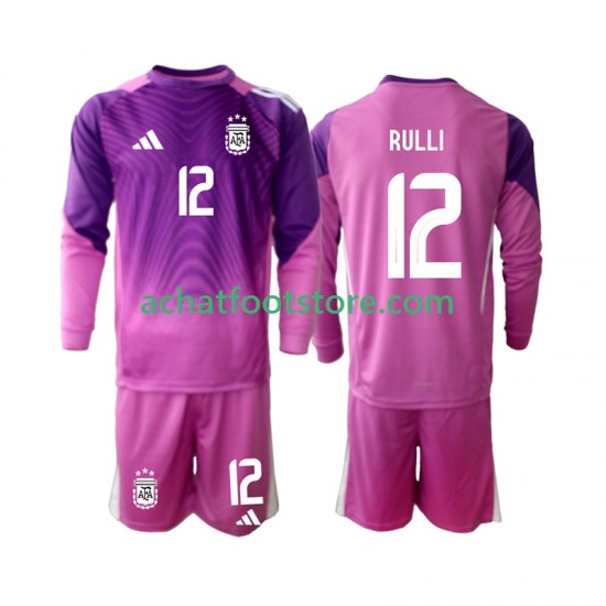 Maillot Argentine Geronimo Rulli 12 Gardien Domicile Tenue pour Enfant 2025 Manche Longue