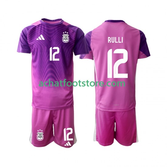 Maillot Argentine Geronimo Rulli 12 Gardien Domicile Tenue pour Enfant 2025 Manche Courte