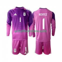 Maillot Argentine Walter Daniel Benitez 1 Gardien Domicile Tenue pour Enfant 2025 Manche Longue