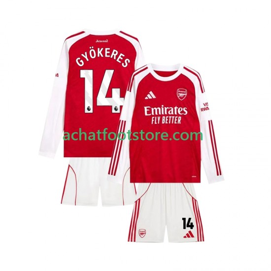 Maillot Arsenal Viktor Gyokeres 14 Domicile Tenue pour Enfant 2025-2026 Manche Longue