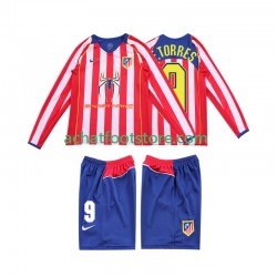 Maillot Atlético Madrid F TORRES 9 Rétro Domicile Tenue pour Enfant 1999 1998 Manche Longue