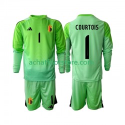 Maillot Belgique Thibaut Courtoi 1 Gardien Domicile Tenue pour Enfant 2025 Manche Longue