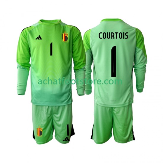 Maillot Belgique Thibaut Courtoi 1 Gardien Domicile Tenue pour Enfant 2025 Manche Longue