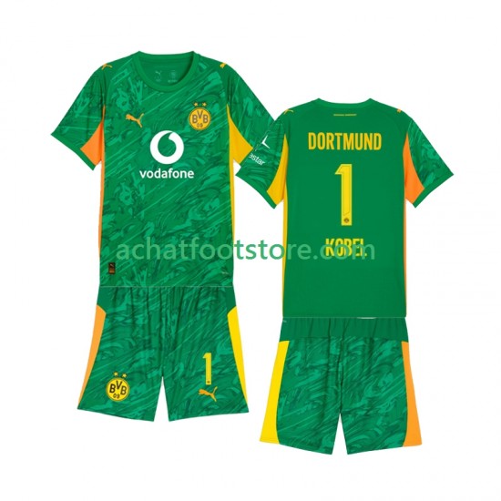 Maillot Borussia Dortmund Gregor Kobel 1 Gardien Domicile Tenue pour Enfant 2025-2026 Manche Courte