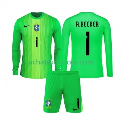 Maillot Brésil Alisson Becker 1 Gardien Domicile Tenue pour Enfant 2026 Manche Longue Maillot Brésil Alisson Becker 1 Gardien Domicile Tenue pour Enfant 2026 Manche Longue