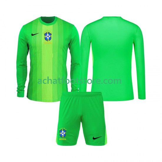 Maillot Brésil Gardien Domicile Tenue pour Enfant 2026 Manche Longue
