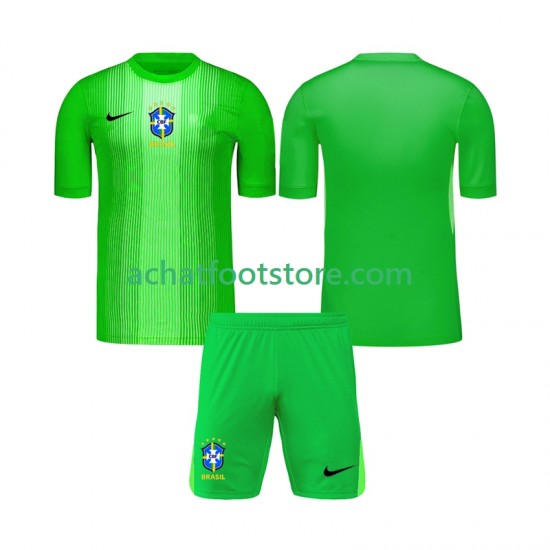 Maillot Brésil Gardien Domicile Tenue pour Enfant 2026 Manche Courte