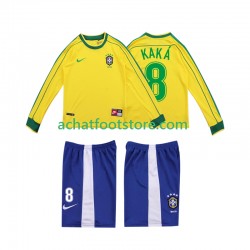 Maillot Brésil KAKA 8 Rétro Domicile Tenue pour Enfant 1988 Manche Longue Maillot Brésil KAKA 8 Rétro Domicile Tenue pour Enfant 1988 Manche Longue