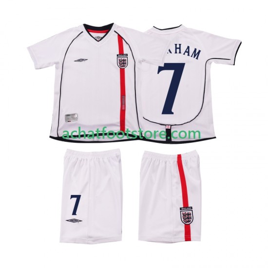 Maillot Angleterre BECKHAM 7 Rétro Domicile Tenue pour Enfant 2010 Manche Courte