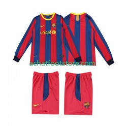 Maillot FC Barcelone Rétro Domicile Tenue pour Enfant 2010 2011 Manche Longue