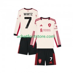 Maillot Liverpool Florian Wirtz 7 Extérieur Tenue pour Enfant 2025-2026 Manche Longue Maillot Liverpool Florian Wirtz 7 Extérieur Tenue pour Enfant 2025-2026 Manche Longue