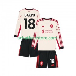 Maillot Liverpool Gakpo 18 Extérieur Tenue pour Enfant 2025-2026 Manche Longue