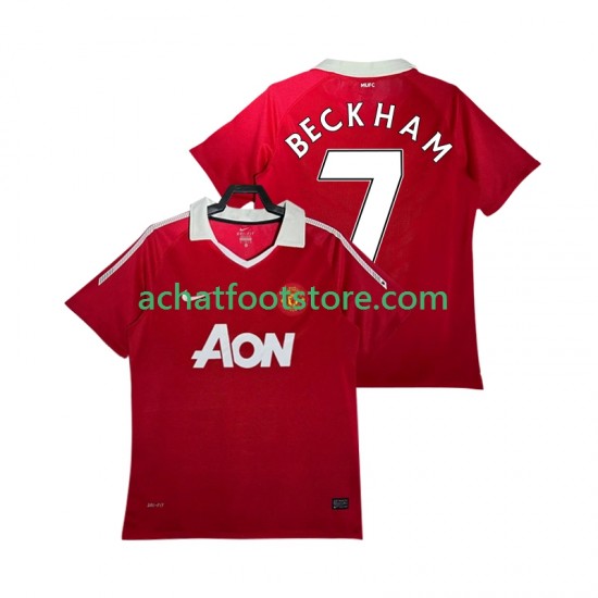 Maillot Manchester United BECKHAM 7 Rétro Domicile Tenue pour Homme 2010 2011 Manche Courte