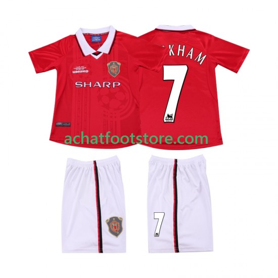 Maillot Manchester United BECKHAM 7 Rétro Domicile Tenue pour Enfant 2002 2022 Manche Courte