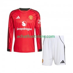 Maillot Manchester United Domicile Tenue pour Enfant 2025-2026 Manche Longue