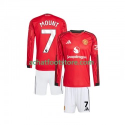 Maillot Manchester United Mason Mount 7 Domicile Tenue pour Enfant 2025-2026 Manche Longue