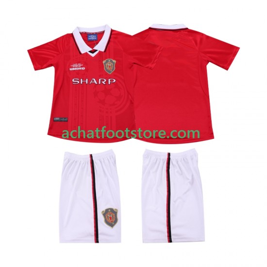 Maillot Manchester United Rétro Domicile Tenue pour Enfant 2002 2022 Manche Courte