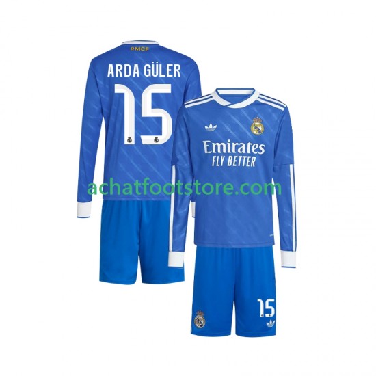 Maillot Real Madrid Arda Guler 15 3ème Tenue pour Enfant 2025-2026 Manche Longue