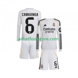 Maillot Real Madrid Camavinga 6 Domicile Tenue pour Enfant 2025-2026 Manche Longue