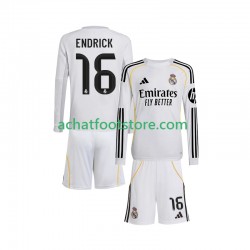 Maillot Real Madrid Endrick 16 Domicile Tenue pour Enfant 2025-2026 Manche Longue
