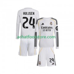 Maillot Real Madrid Huijsen 24 Domicile Tenue pour Enfant 2025-2026 Manche Longue