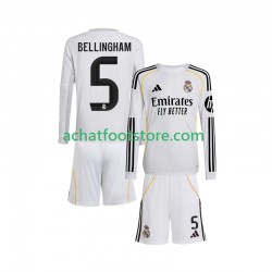 Maillot Real Madrid Jude Bellingham 5 Domicile Tenue pour Enfant 2025-2026 Manche Longue