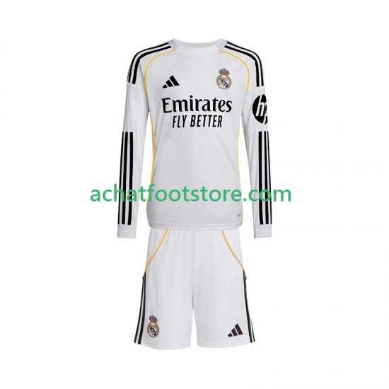 Maillot Real Madrid Domicile Tenue pour Enfant 2025-2026 Manche Longue