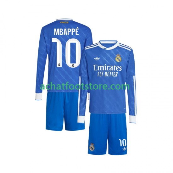 Maillot Real Madrid Mbappé Kylian 10 3ème Tenue pour Enfant 2025-2026 Manche Longue