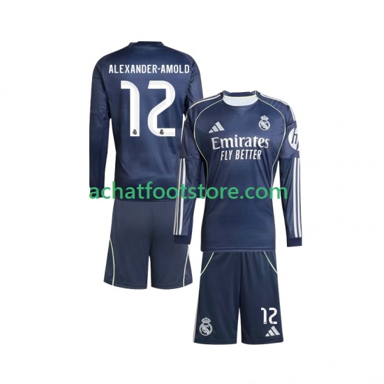 Maillot Real Madrid Trent Alexander-Arnold 12 Extérieur Tenue pour Enfant 2025-2026 Manche Longue