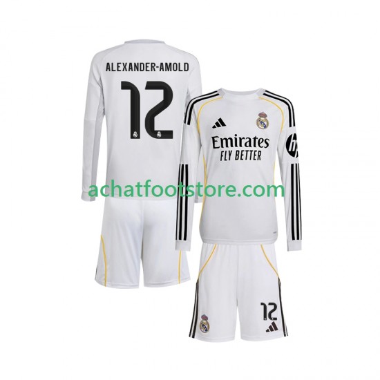 Maillot Real Madrid Trent Alexander-Arnold 12 Domicile Tenue pour Enfant 2025-2026 Manche Longue
