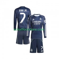 Maillot Real Madrid Vinicius Junior 7 Extérieur Tenue pour Enfant 2025-2026 Manche Longue