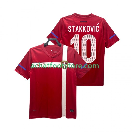 Maillot Serbie STAKKOVIC 10 Rétro Domicile Tenue pour Homme 2010 Manche Courte