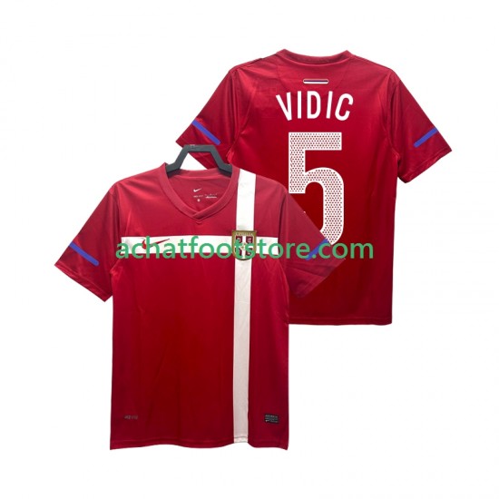 Maillot Serbie VIDIC 5 Rétro Domicile Tenue pour Homme 2010 Manche Courte
