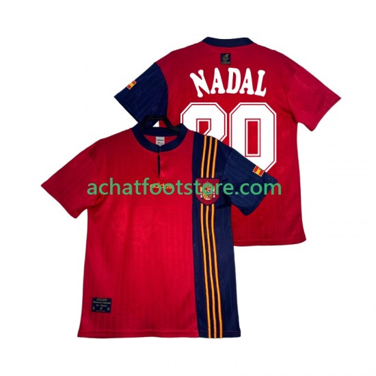 Maillot Espagne NADAL 20 Rétro Domicile Tenue pour Homme 1996 Manche Courte