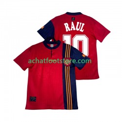 Maillot Espagne RAUL 10 Rétro Domicile Tenue pour Homme 1996 Manche Courte