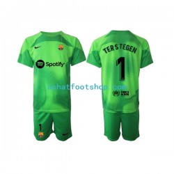 Maillot FC Barcelone Ter Stegen 1 Gardien Domicile Tenue pour Enfant 2022-2023 Manche Courte Maillot FC Barcelone Ter Stegen 1 Gardien Domicile Tenue pour Enfant 2022-2023 Manche Courte