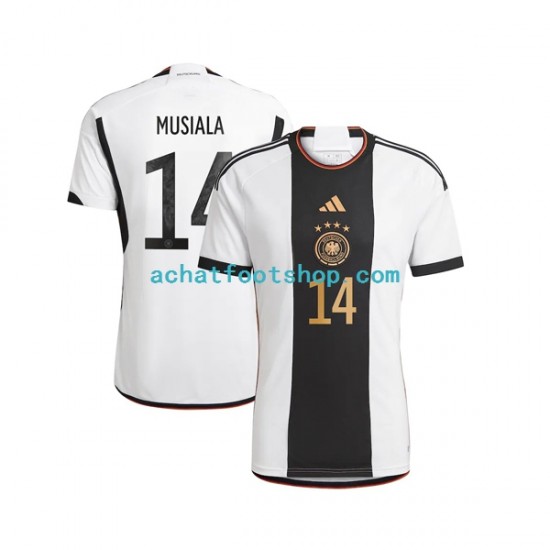 Maillot Allemagne Musiala 14 Domicile Tenue pour Homme Coupe du Monde 2022 Manche Courte