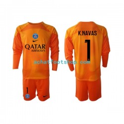 Maillot Paris Saint-Germain Keylor Navas 1 Gardien Extérieur Tenue pour Enfant 2022-2023 Manche Longue