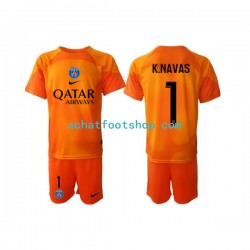 Maillot Paris Saint-Germain Keylor Navas 1 Gardien Extérieur Tenue pour Enfant 2022-2023 Manche Courte