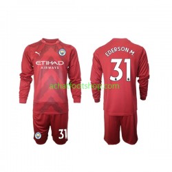 Maillot Manchester City Ederson M 31 Gardien Domicile Tenue pour Enfant 2022-2023 Manche Longue