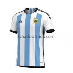 Maillot Argentine Domicile Tenue pour Homme Coupe du Monde 2022 Manche Courte