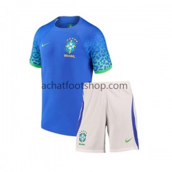 Maillot Brésil Extérieur Tenue pour Enfant Coupe du Monde 2022 Manche Courte Maillot Brésil Extérieur Tenue pour Enfant Coupe du Monde 2022 Manche Courte